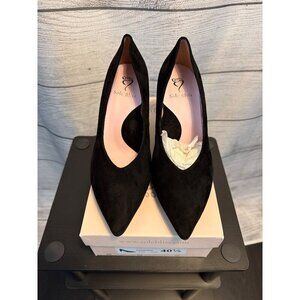 NWB Sole Bliss Pandora Black Suede Heels Size 40.5